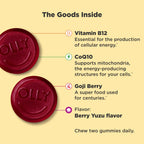 Olly Berry Yuzu energy gummies texture and color