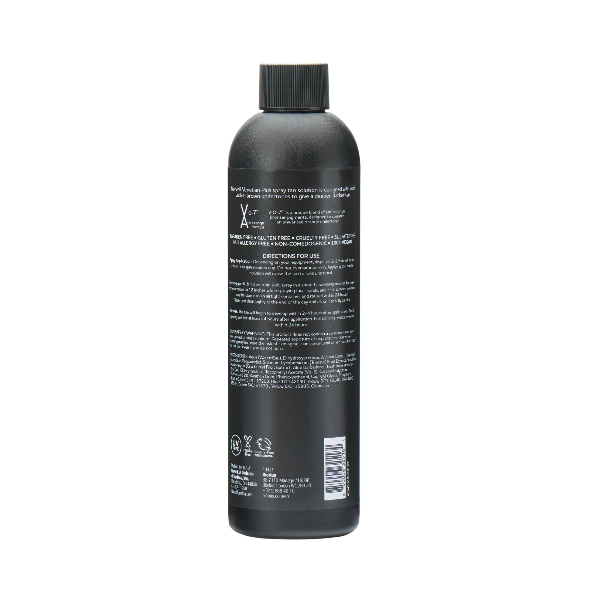 Norvell sunless tanning solution bottle in home studio setting