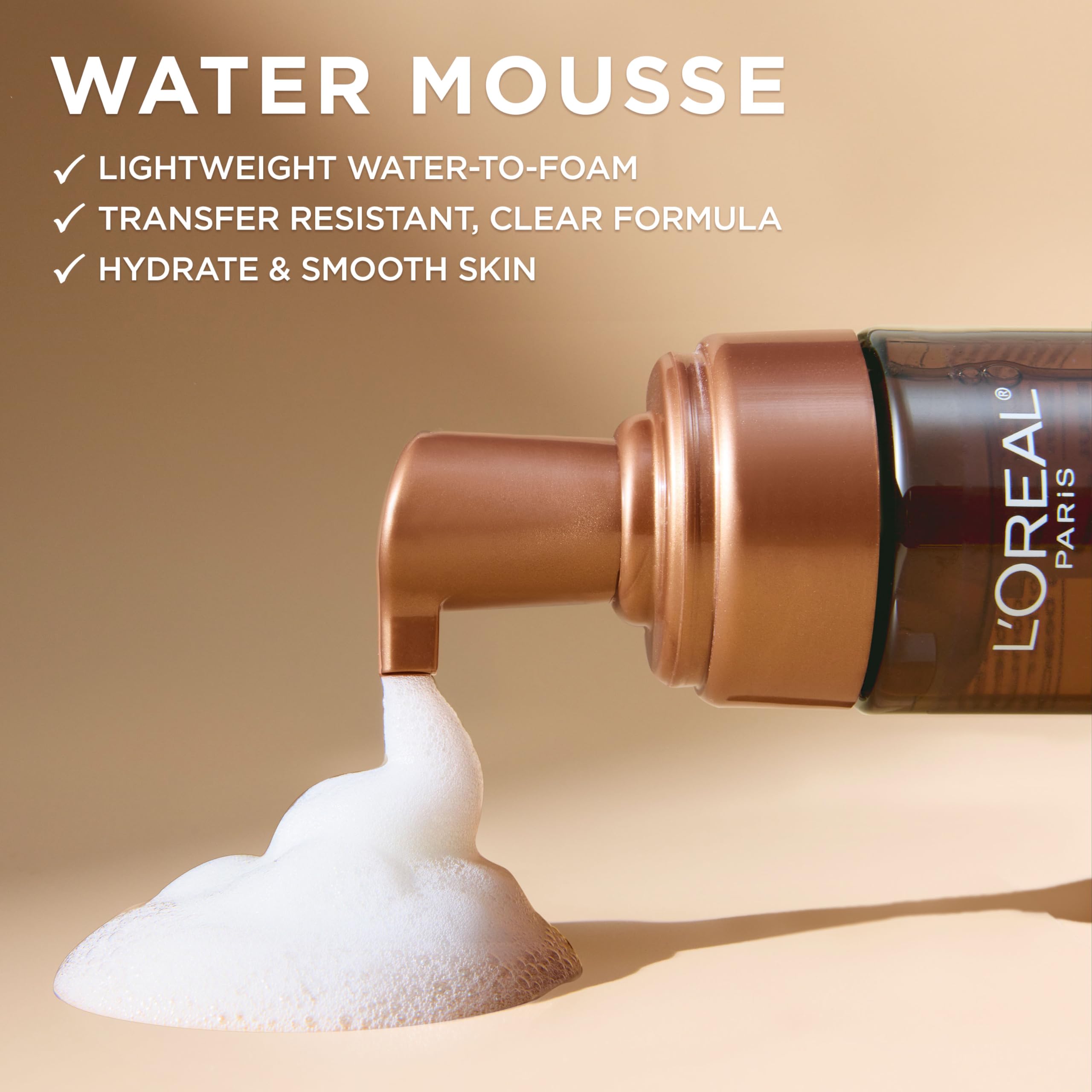 Top view of L'Oreal Paris Sublime Bronze hydrating tanning mousse pump