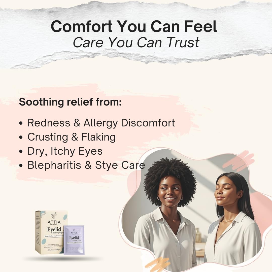 Instructions for using Attia eyelid wipes on lashes