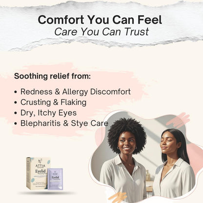 Instructions for using Attia eyelid wipes on lashes