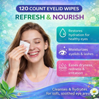 Noveha eye wipes being used for blepharitis relief