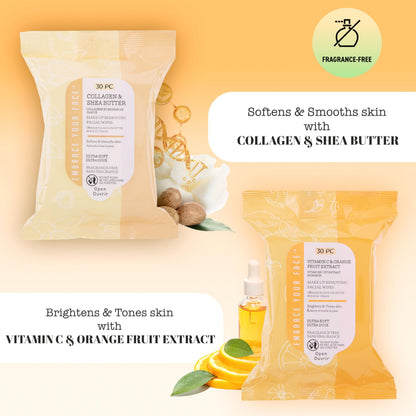 Glan Expressions Collagen and Shea Butter facial wipes pack