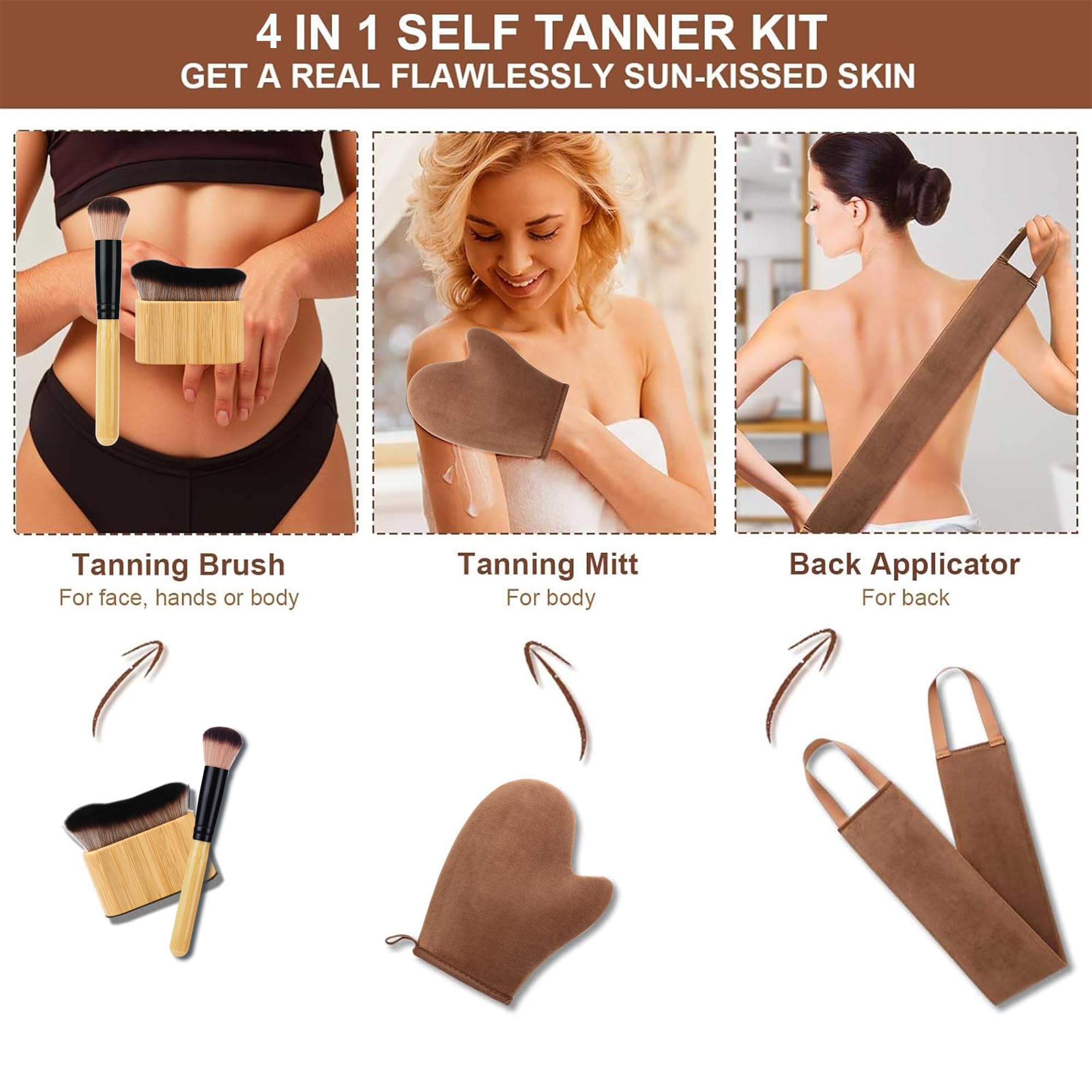 Ansphie velvet tanning mitt with thumb for precision