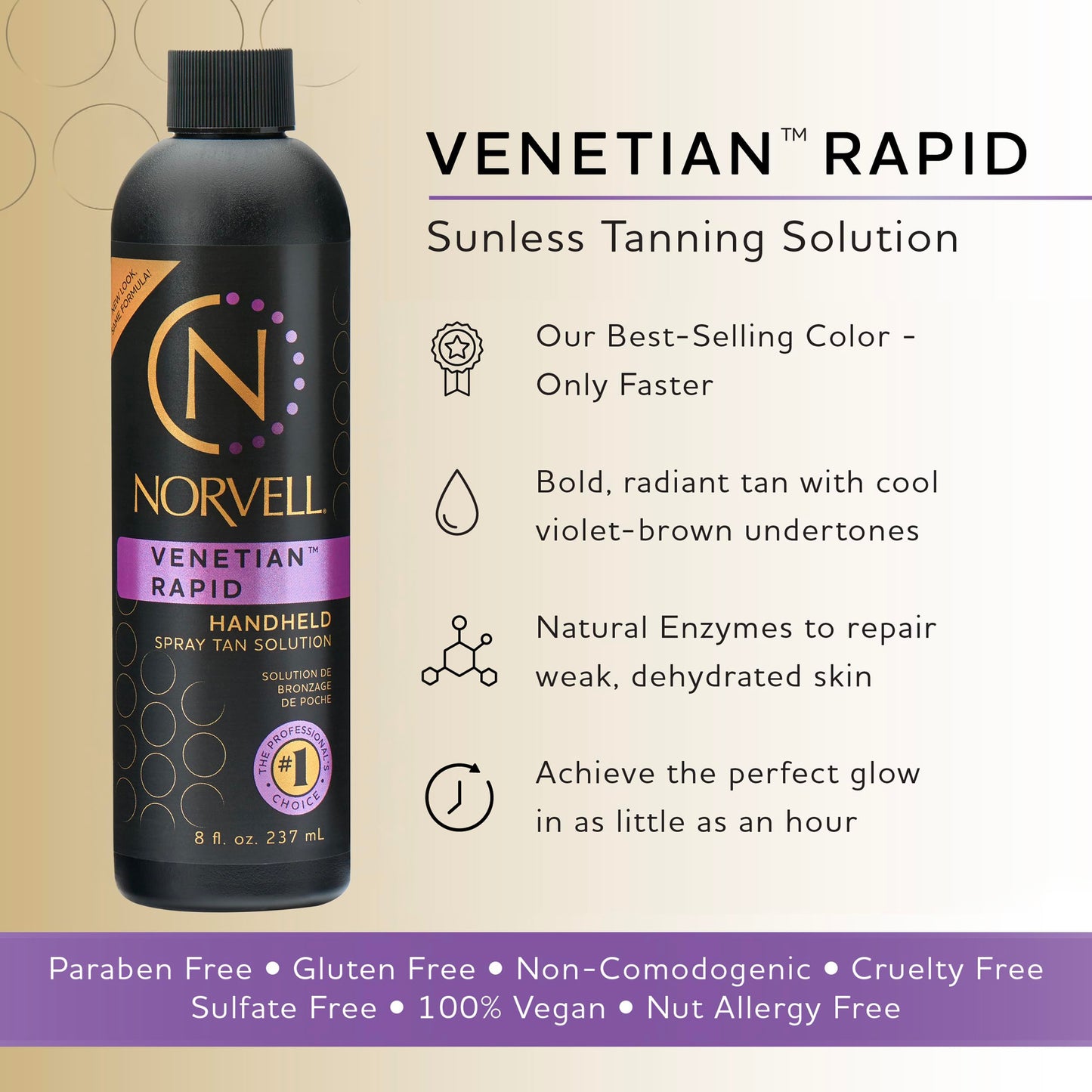 Norvell professional sunless tanning formula 8 fluid ounces packaging
