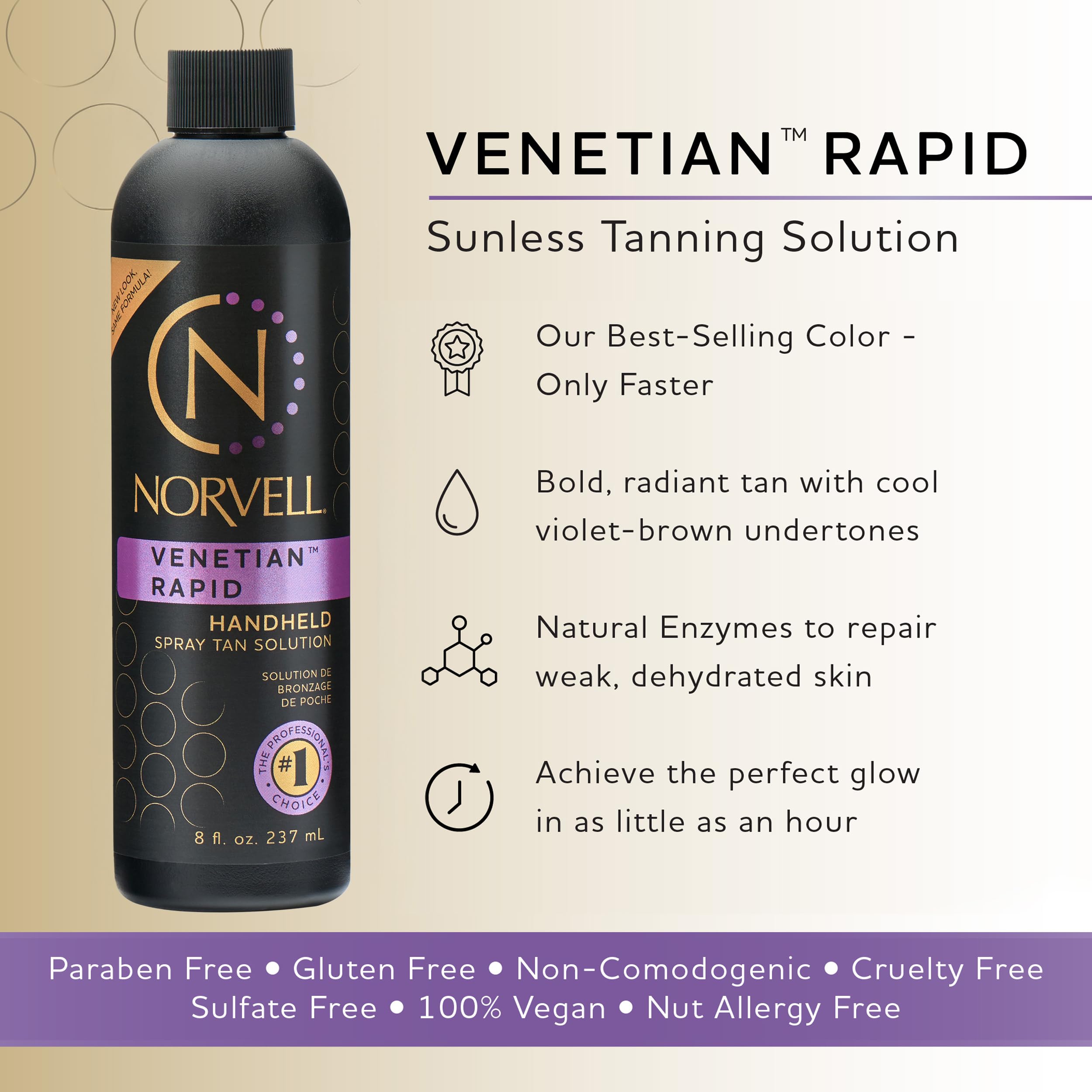 Norvell professional sunless tanning formula 8 fluid ounces packaging