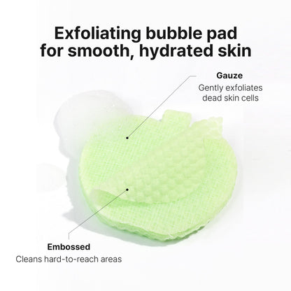 Ariul bubble facial cleanser pads container open showing pre soaked sheets with clamp