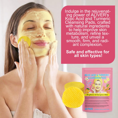 USA imported turmeric cleansing pads container with product directions and benefits