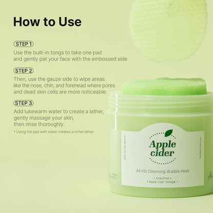 Ariul organic apple cider oil control skin balancing pads packaging back label