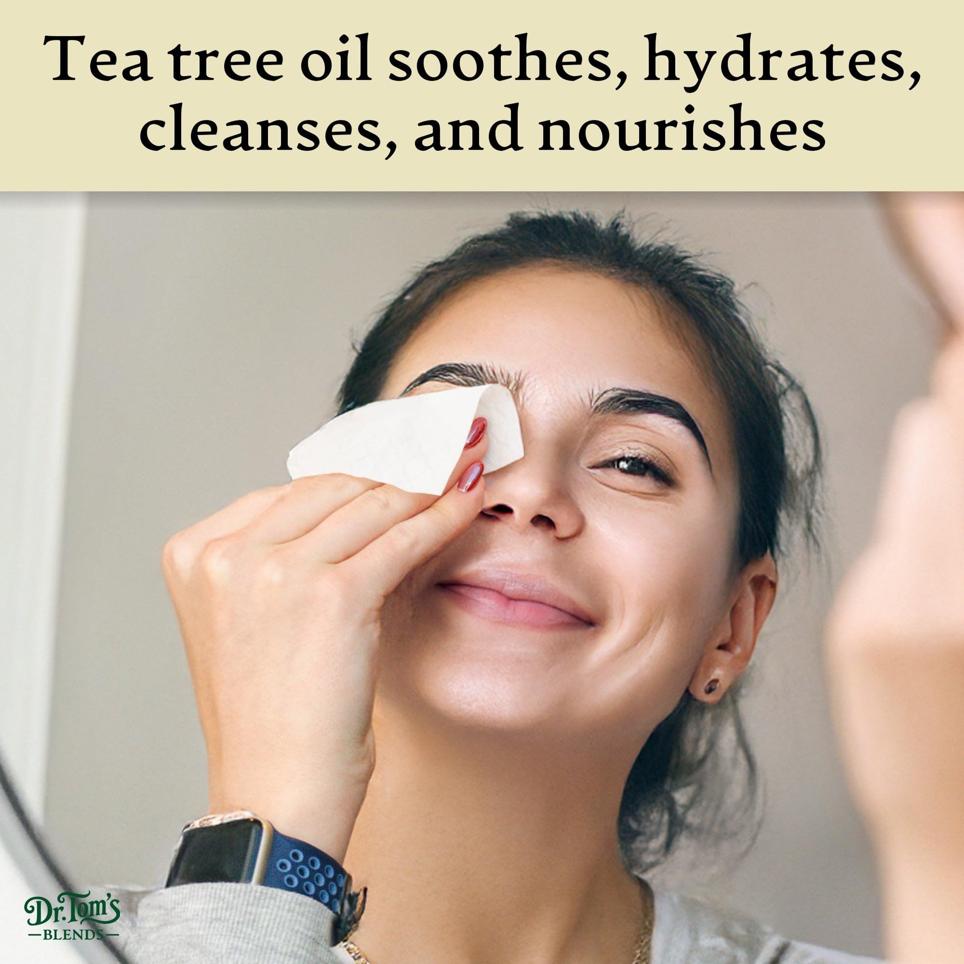 Dr. Tom's Blends tea tree oil wipes for daily eyelid care