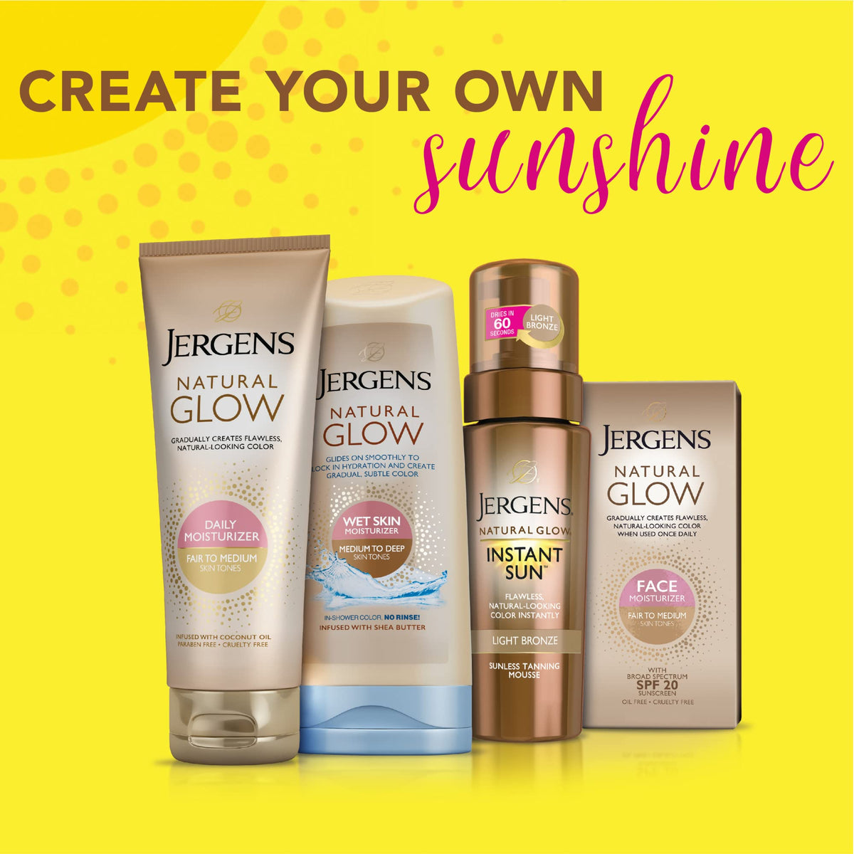 Jergens Natural Glow Wet Skin Moisturizer packaging angle view