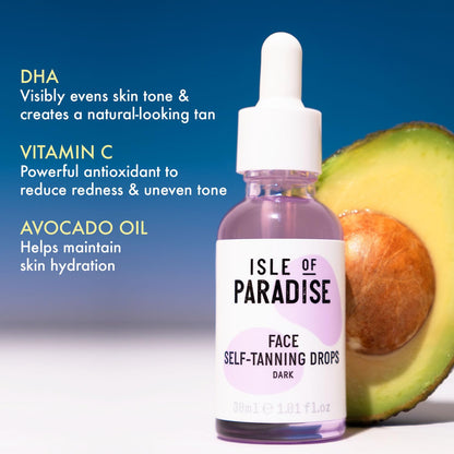 Texture of Isle of Paradise self tanning drops on skin