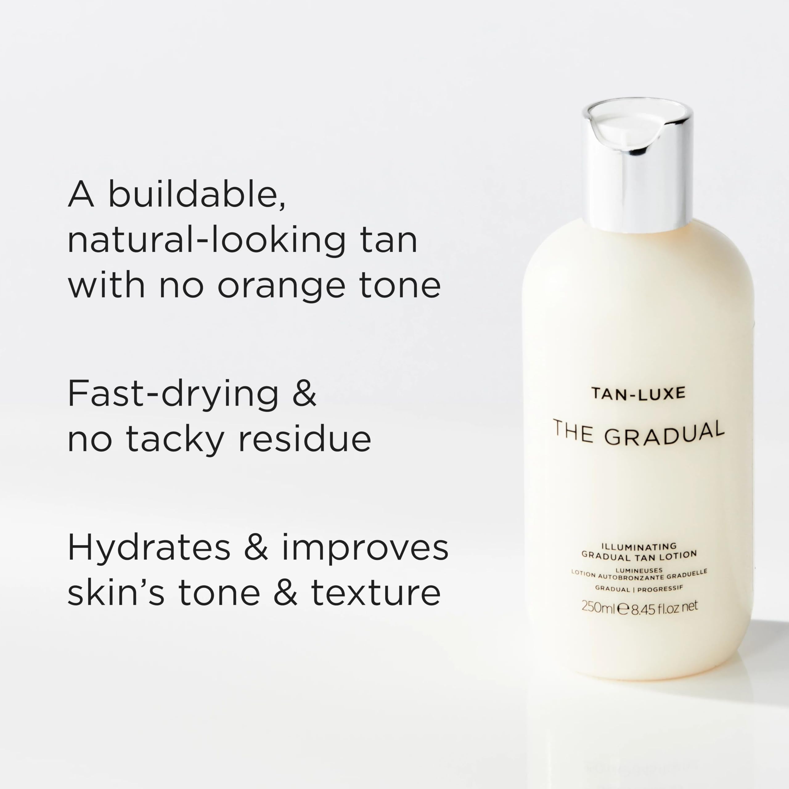Tan-Luxe The Gradual illuminating lotion applied on skin