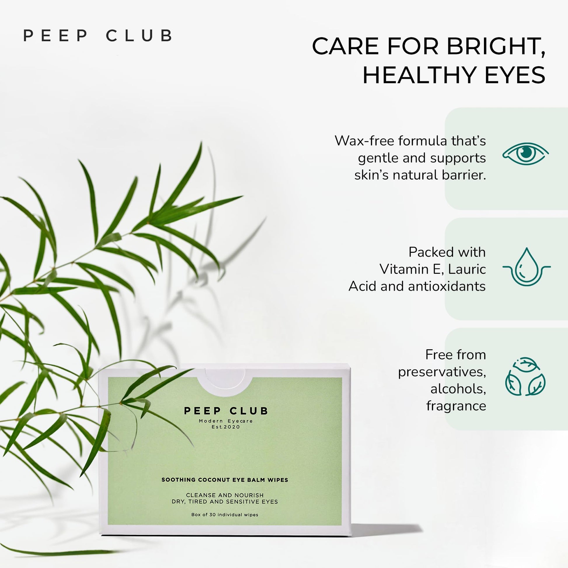 Peep Club eye makeup remover wipes packaging details