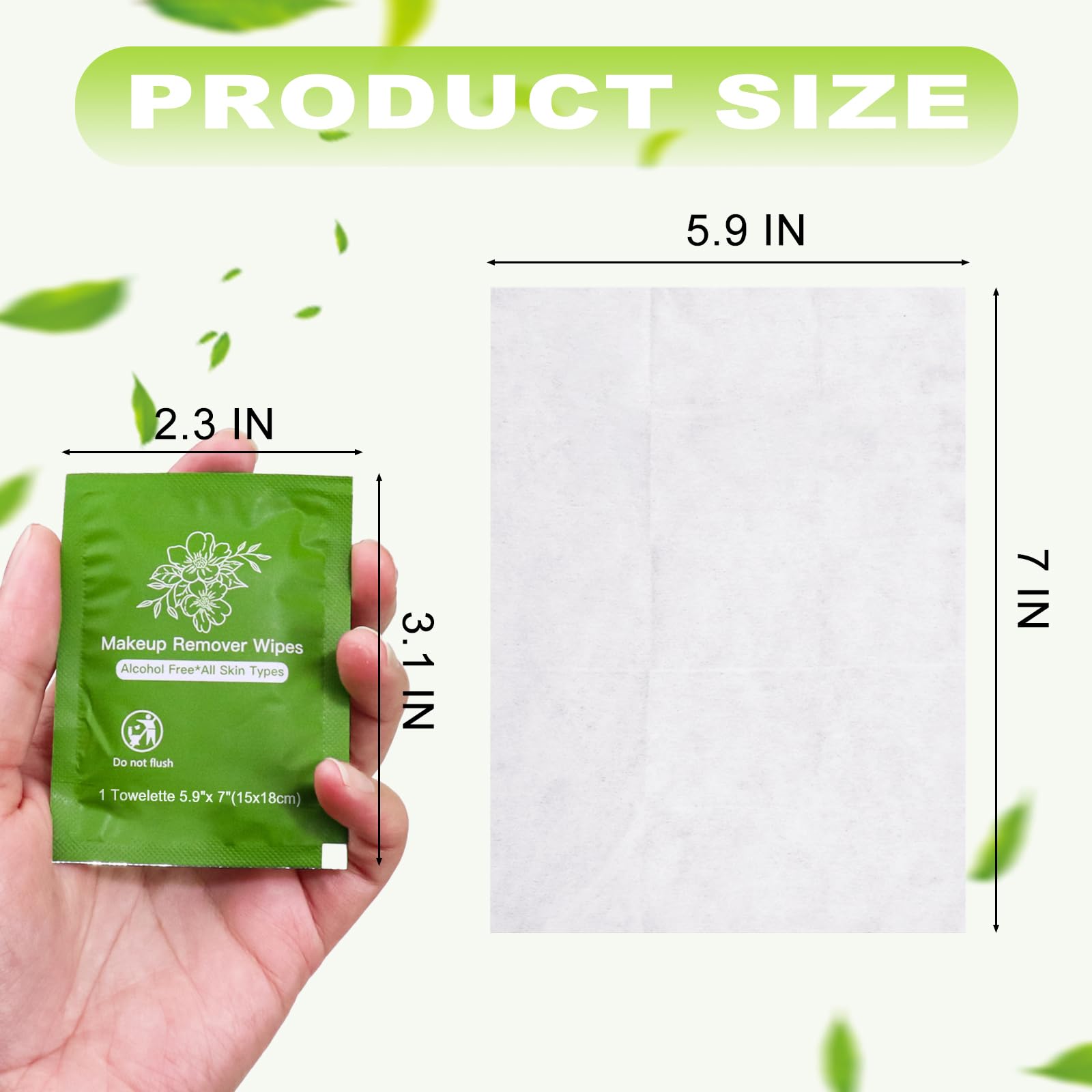Twoworld travel makeup wipes individual single packets spread out