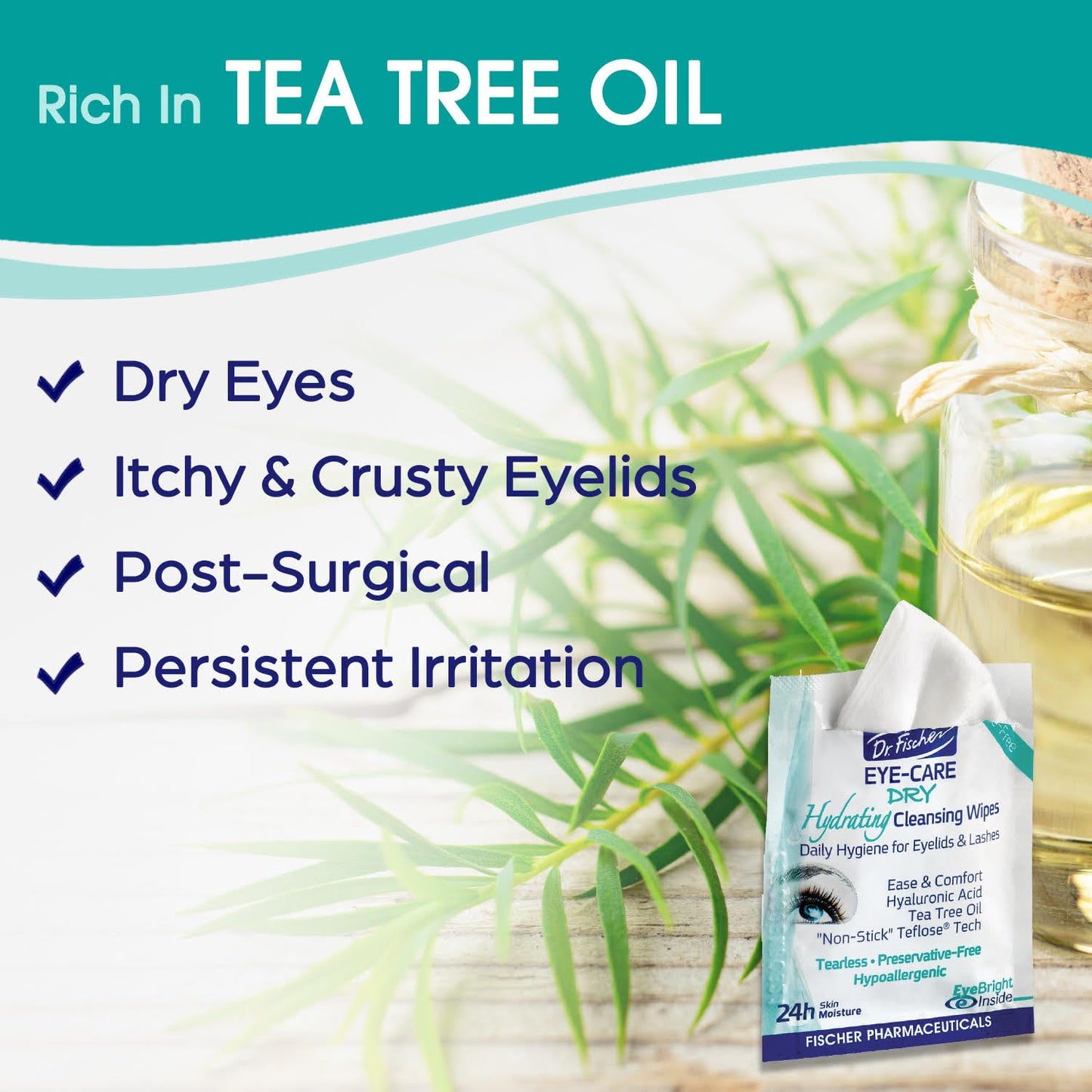 Dr. Fischer eyelid wipes individual packet design