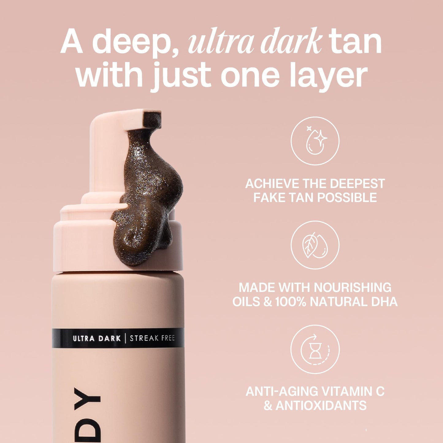 Model showing results of Bali Body Ultra Dark self tan