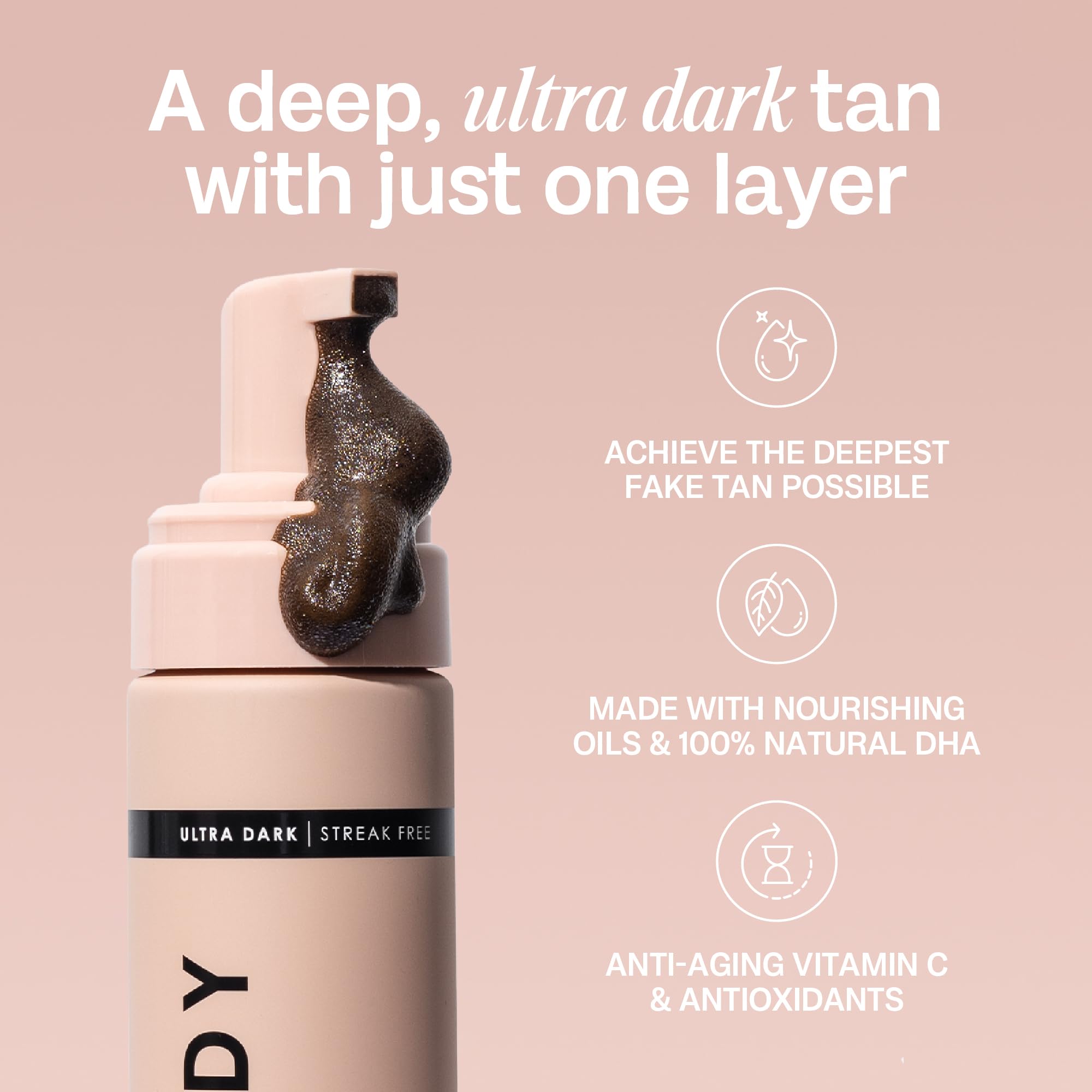 Model showing results of Bali Body Ultra Dark self tan