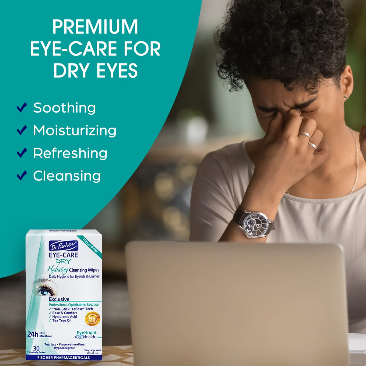 Close up of Dr. Fischer hydrating wipes texture