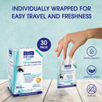Person using Dr. Fischer tea tree wipes for eye hygiene