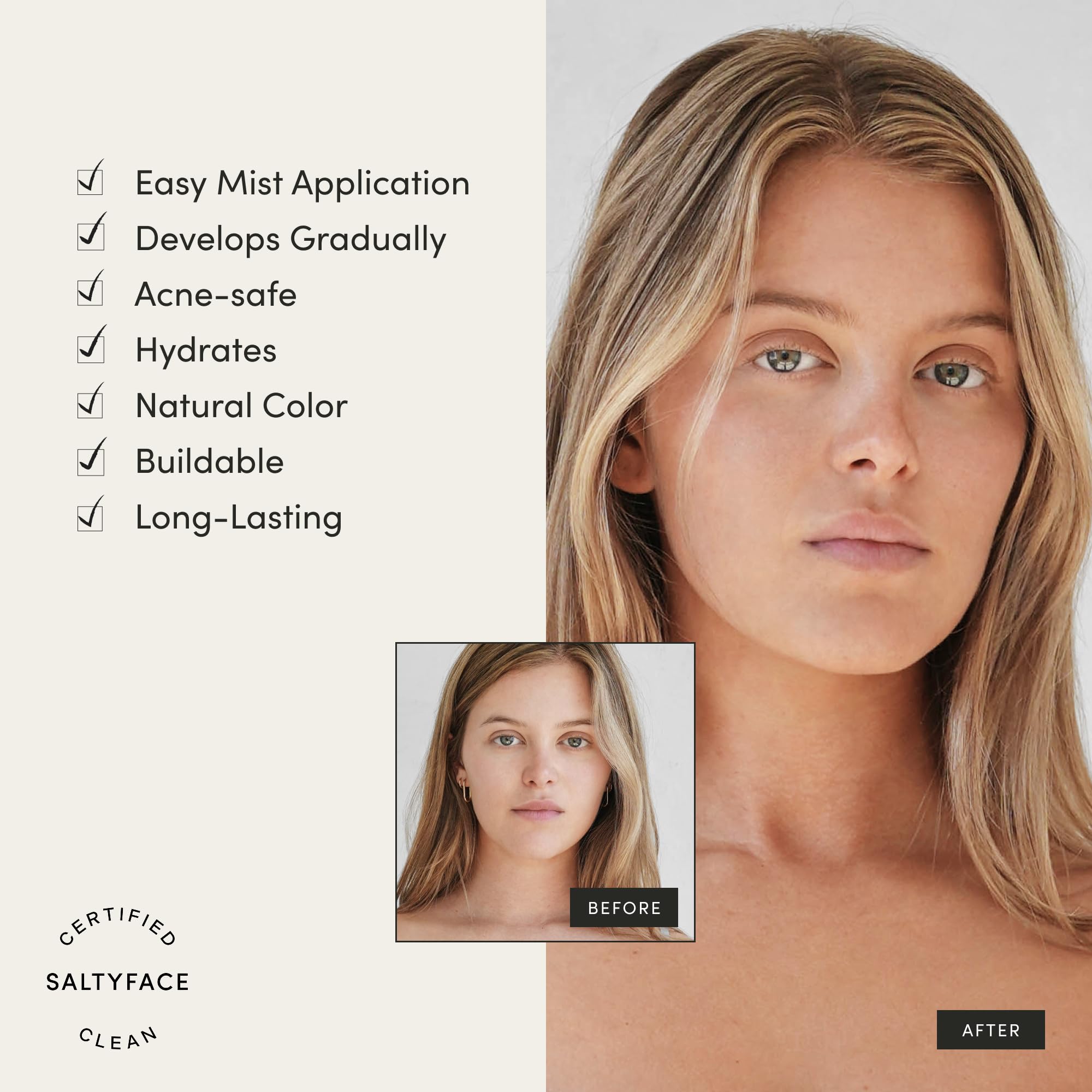 Saltyface self-tanning water mist nozzle close up