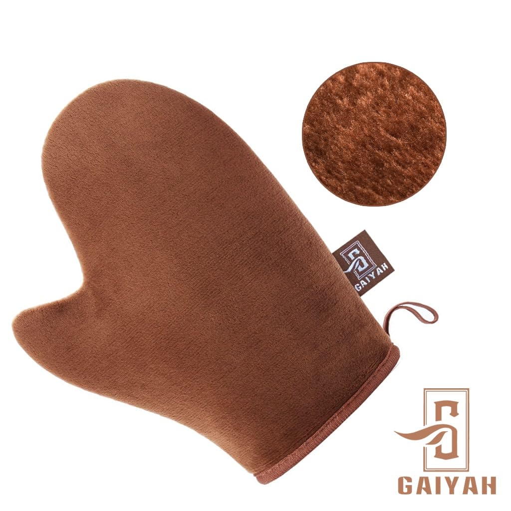 Close up of G Gaiyah soft velvet texture for streak free tanning
