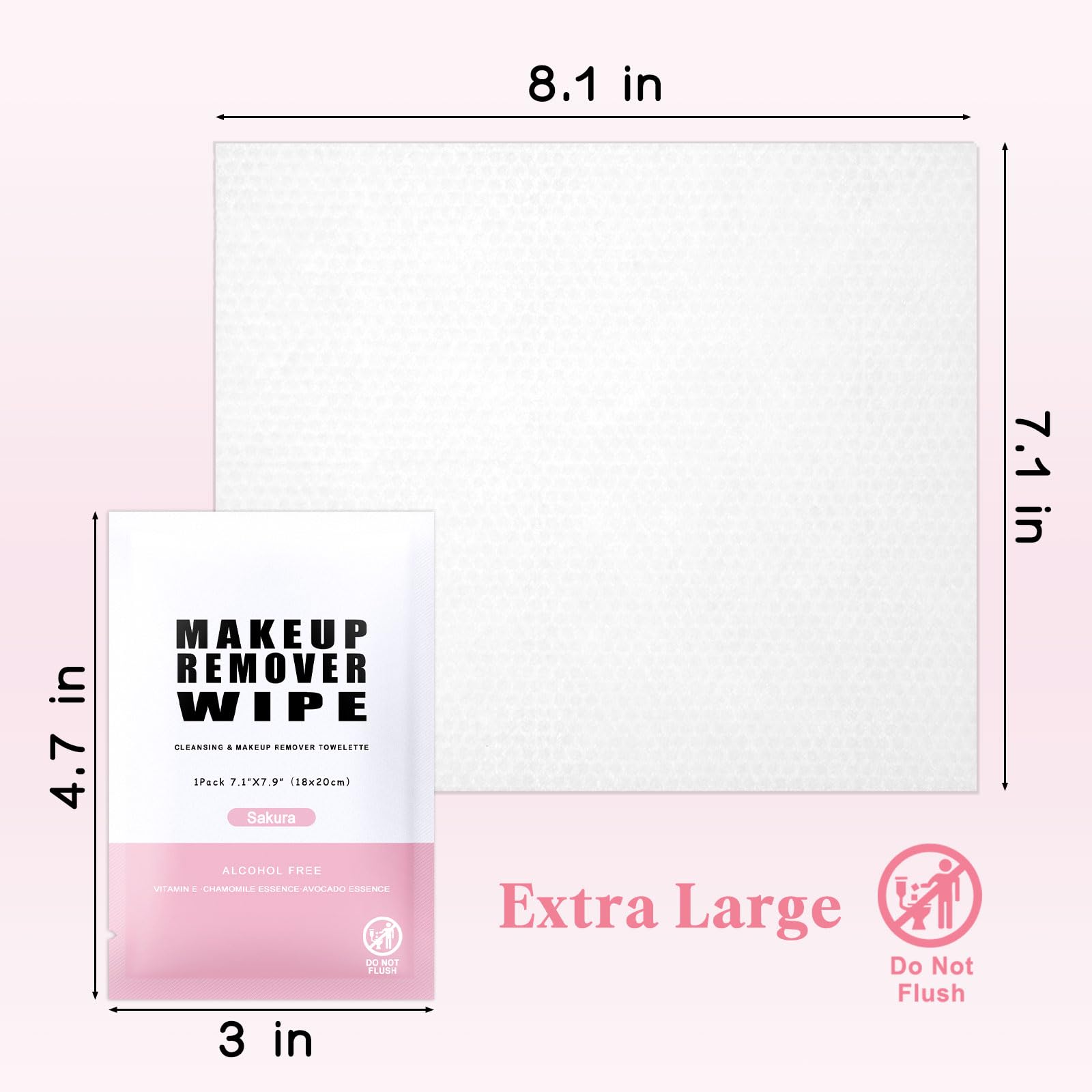 Individual travel sized makeup remover wipe packet