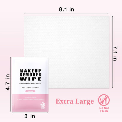 Individual travel sized makeup remover wipe packet