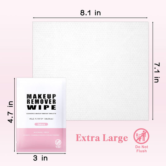 Individual travel sized makeup remover wipe packet