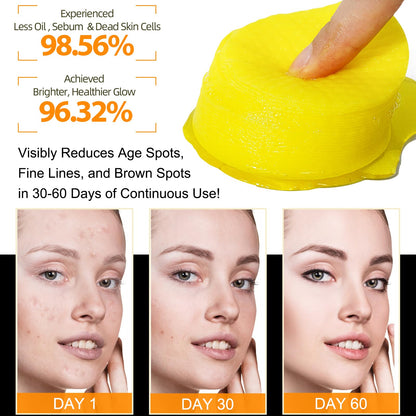 USA imported 50 count turmeric kojic acid face wash pads container label
