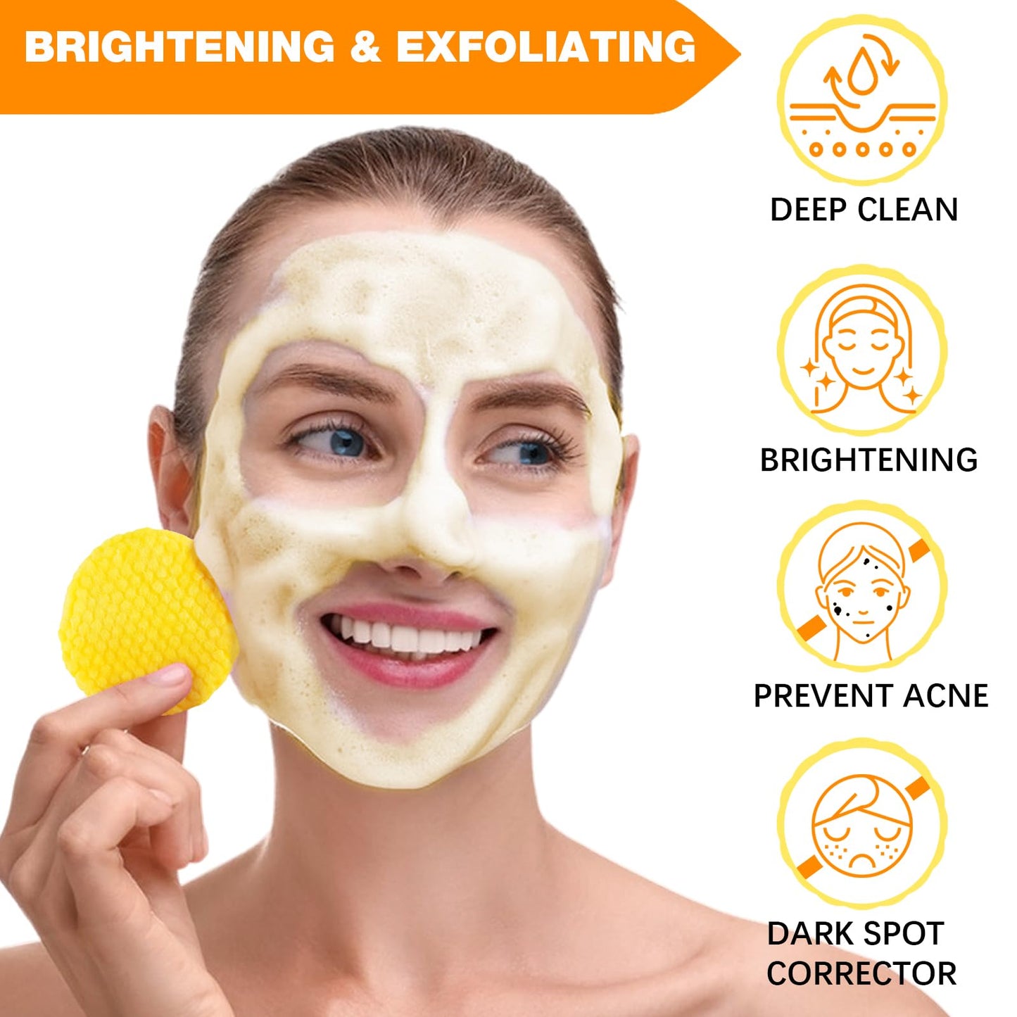 Skincare cleansing pads container displaying 50 count product volume info
