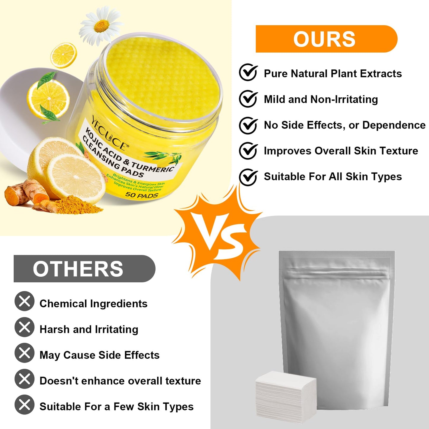 Authentic NIFEISHI turmeric skin oil balancing face pads setup