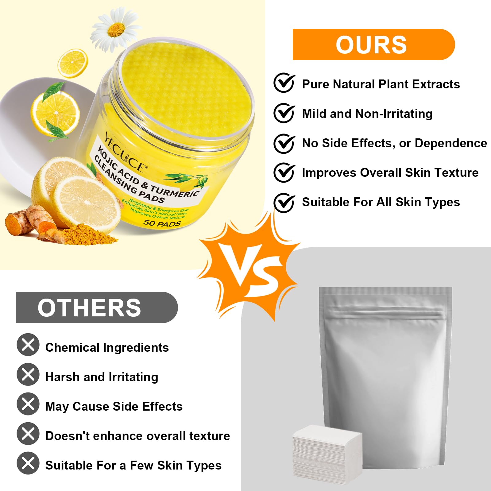 Authentic NIFEISHI turmeric skin oil balancing face pads setup