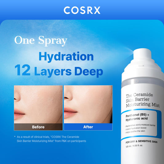 COSRX milky toner facial spray bottle showing product details and ingredients.