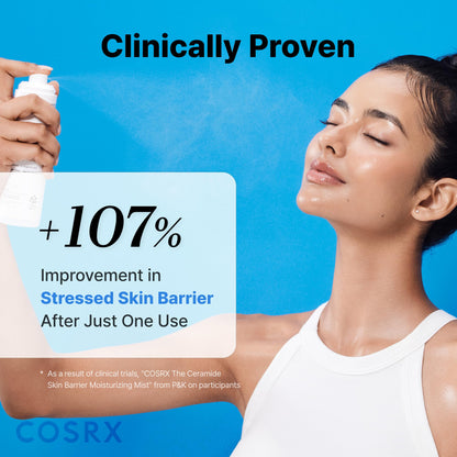 COSRX 120ml ceramide moisturizing mist fine spray mechanism close up.