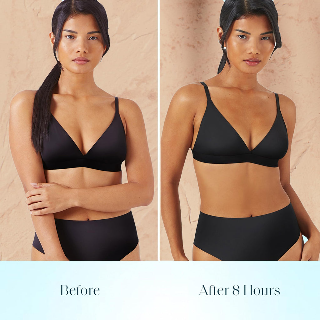 St.Tropez Classic Tanning Mousse before and after color comparison