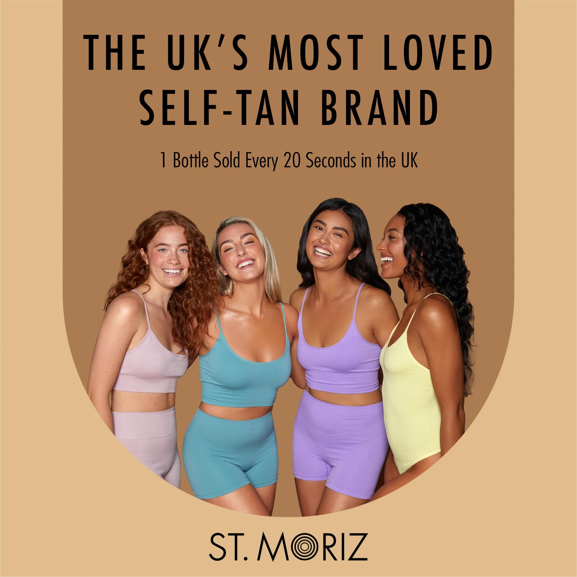 Back view of St. Moriz medium self tanning mousse with details