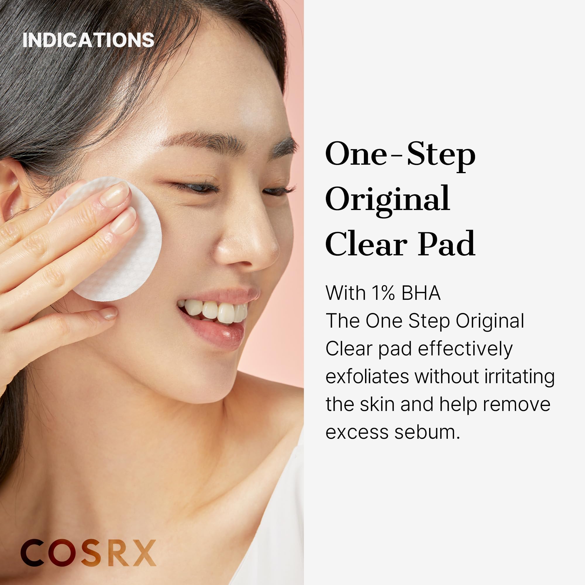 COSRX BHA exfoliating toner pads open tub showing pre-soaked cotton sheets texture