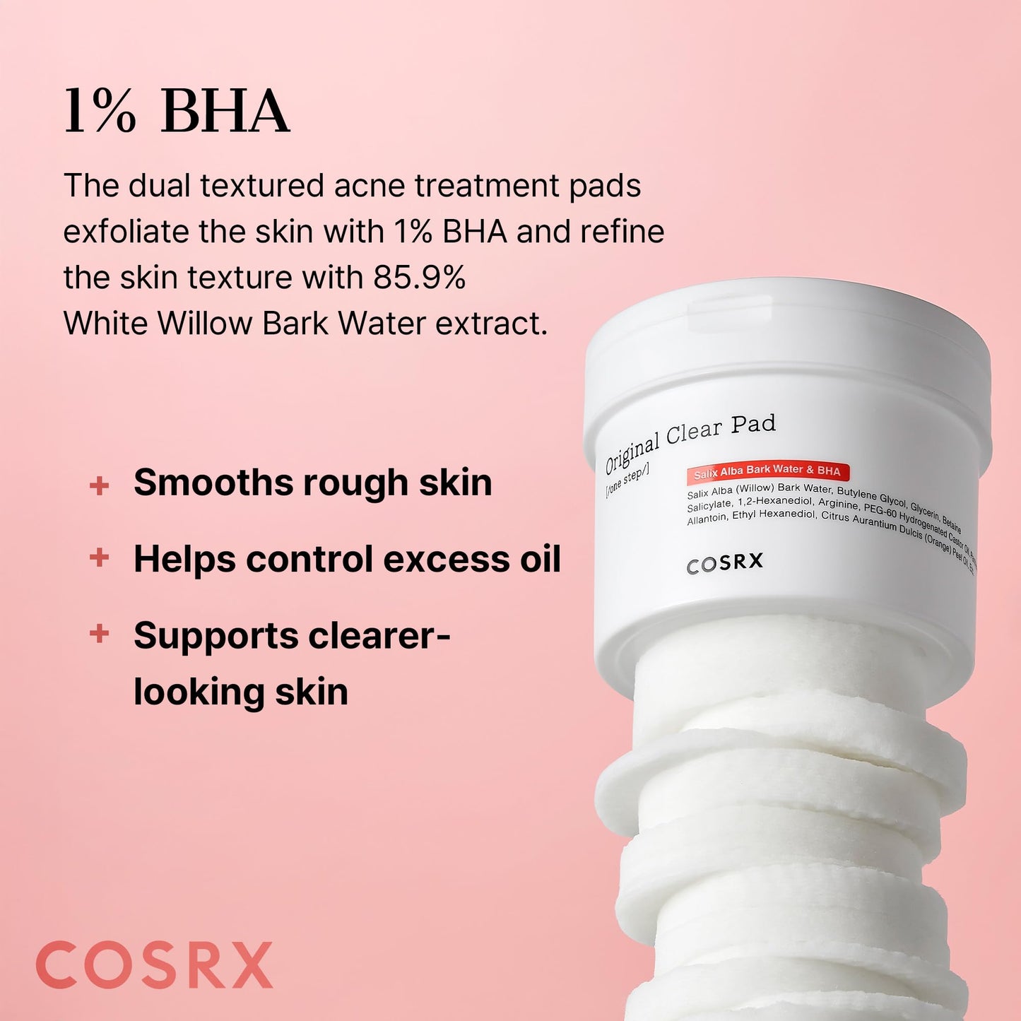 COSRX acne-clearing pimple pads packaging with clear view of Korean skincare branding
