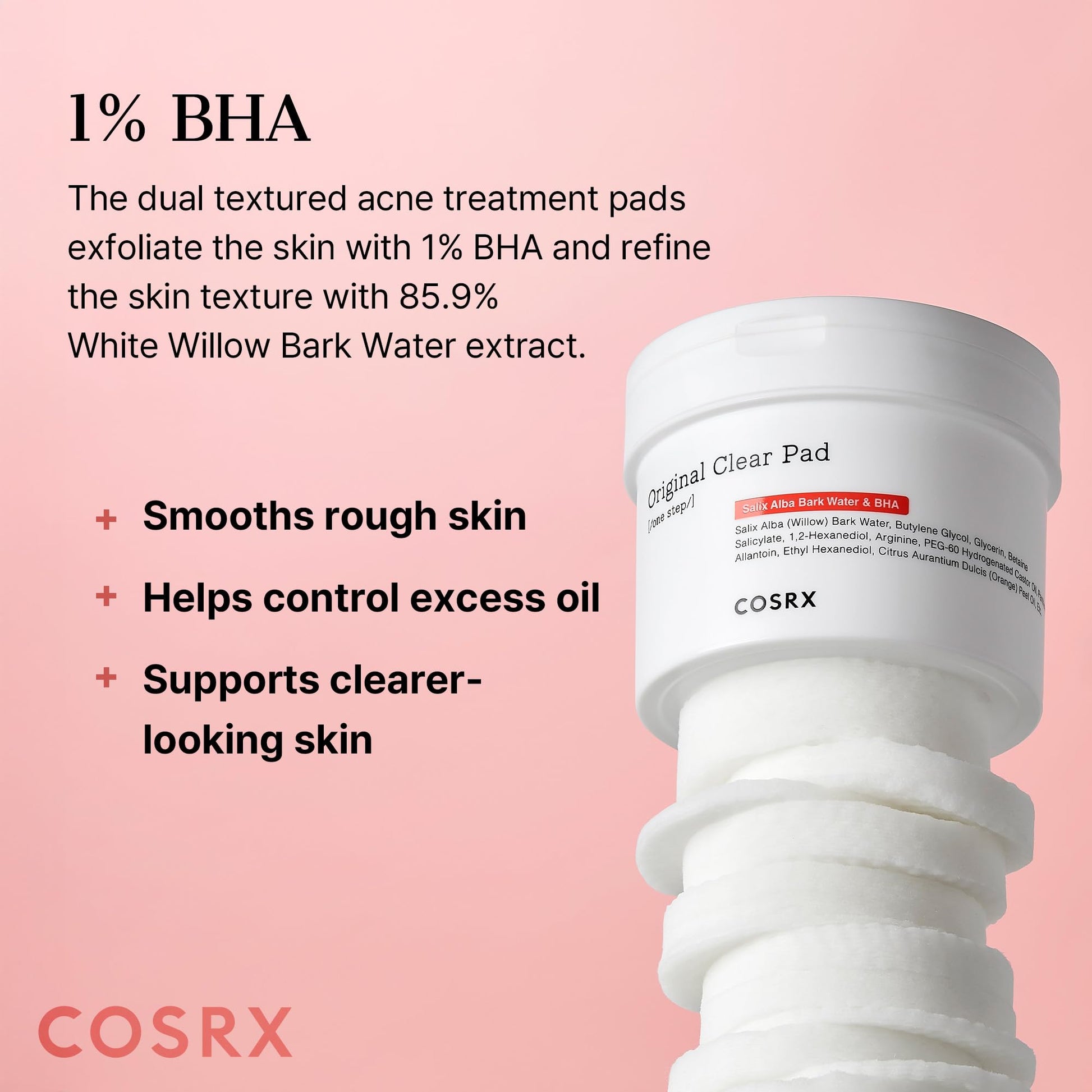 COSRX acne-clearing pimple pads packaging with clear view of Korean skincare branding