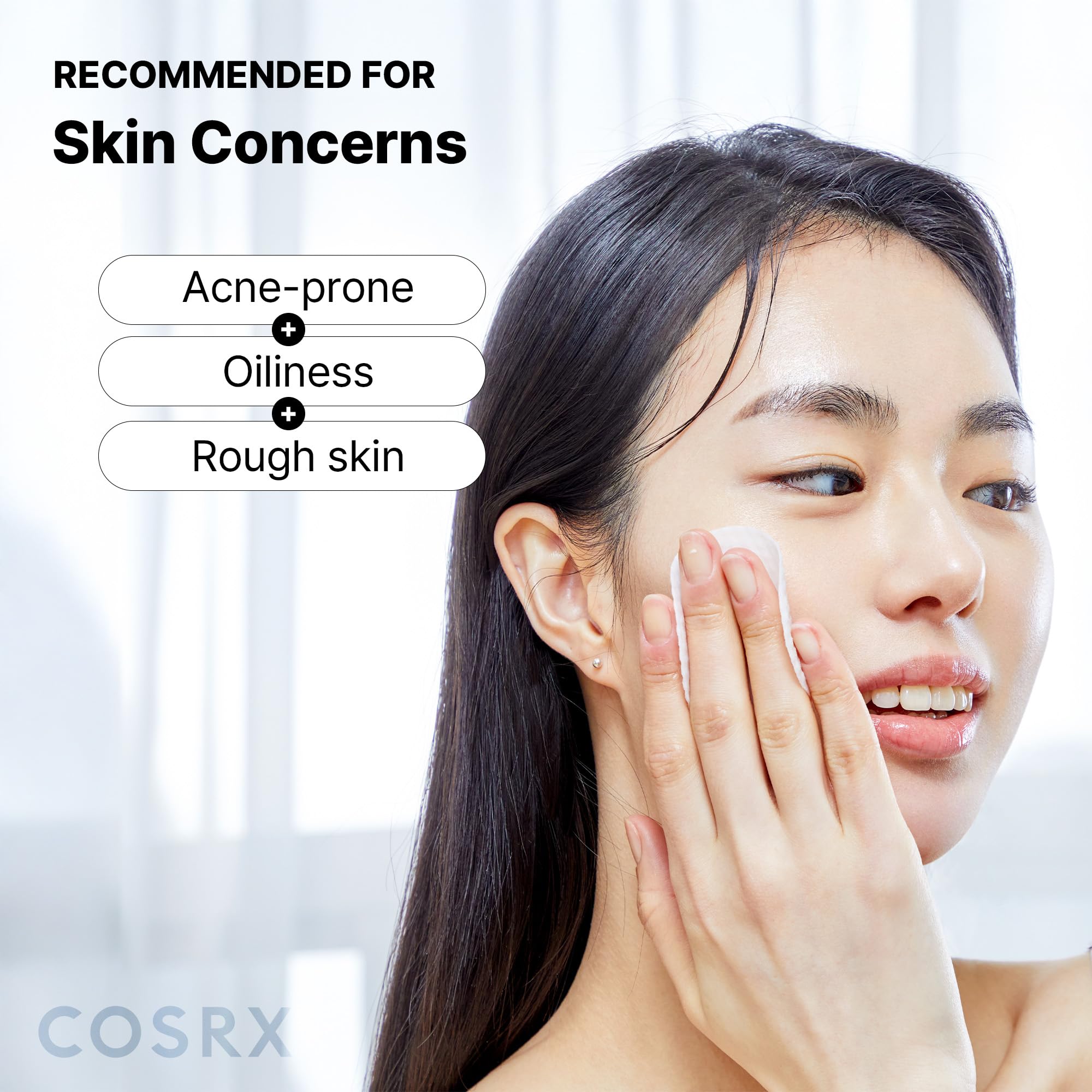 COSRX Salix Alba Willow Bark Water toner pad close up showing the dual-sided embossed design