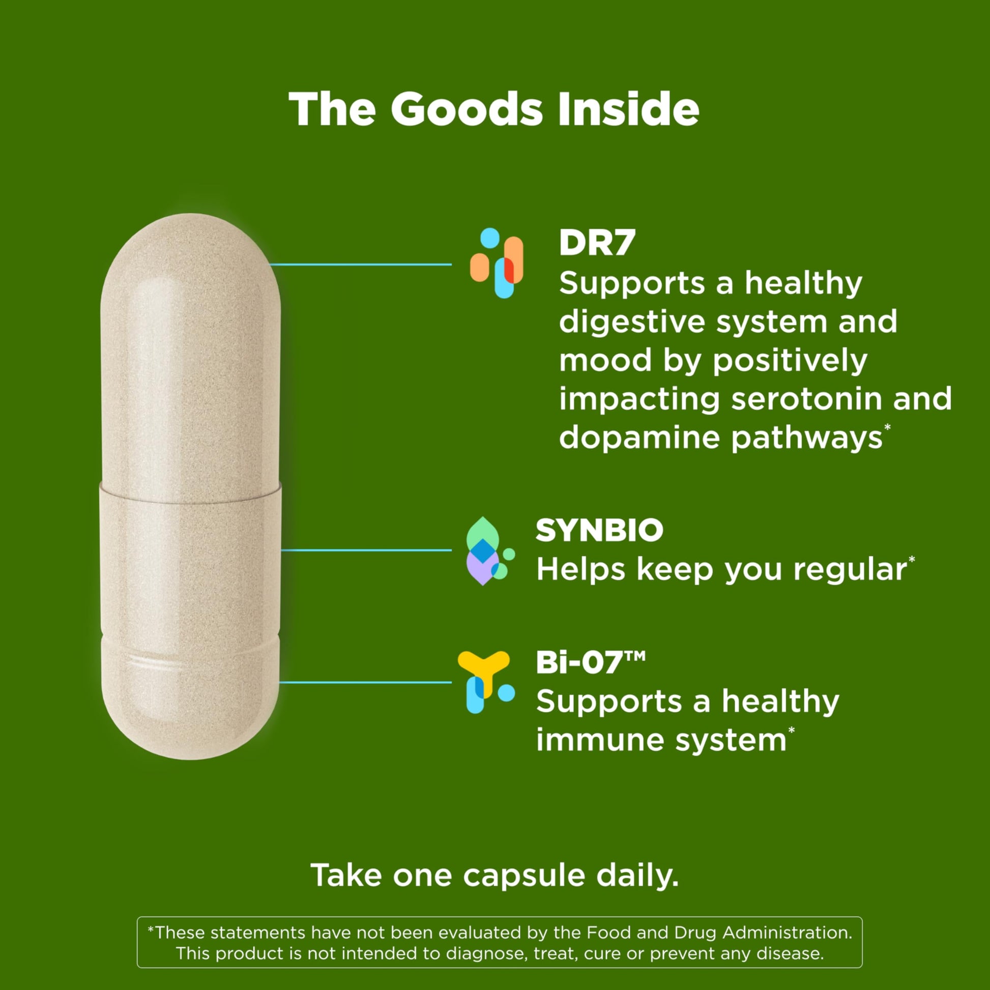 OLLY Big 10 Probiotic supplement facts and 10 billion CFU count label view