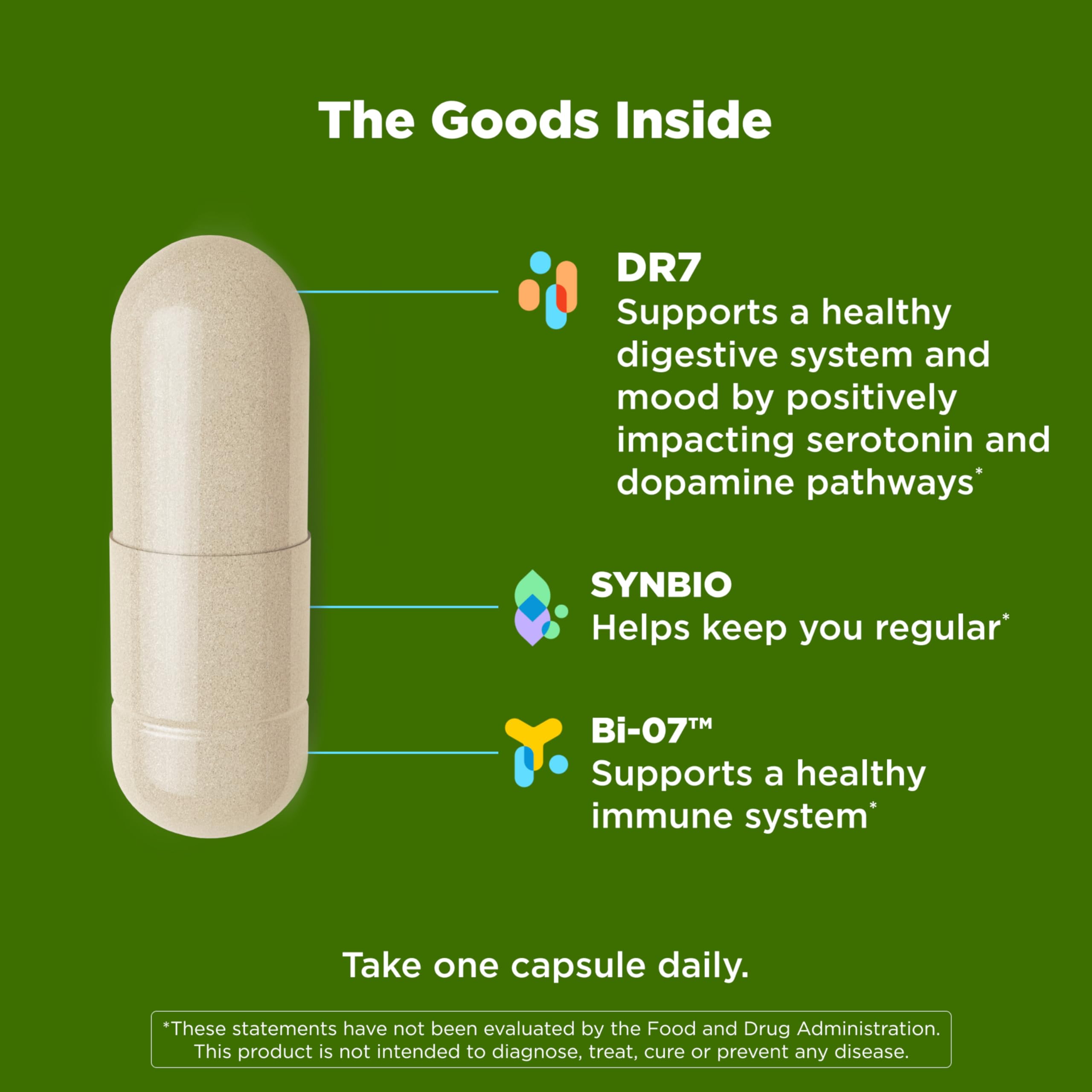 OLLY Big 10 Probiotic supplement facts and 10 billion CFU count label view