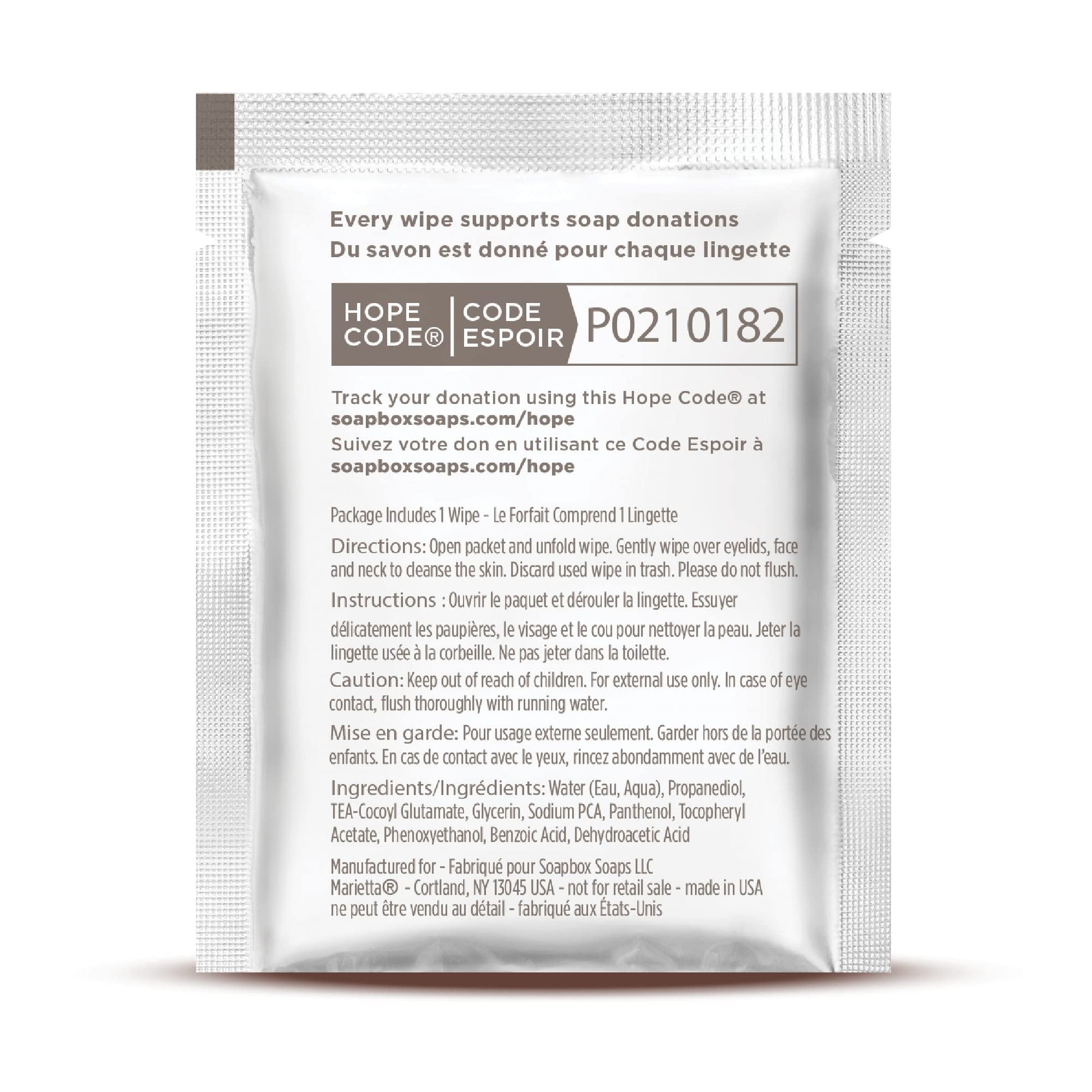 Soapbox non irritating pre moistened facial tissues for daily skincare