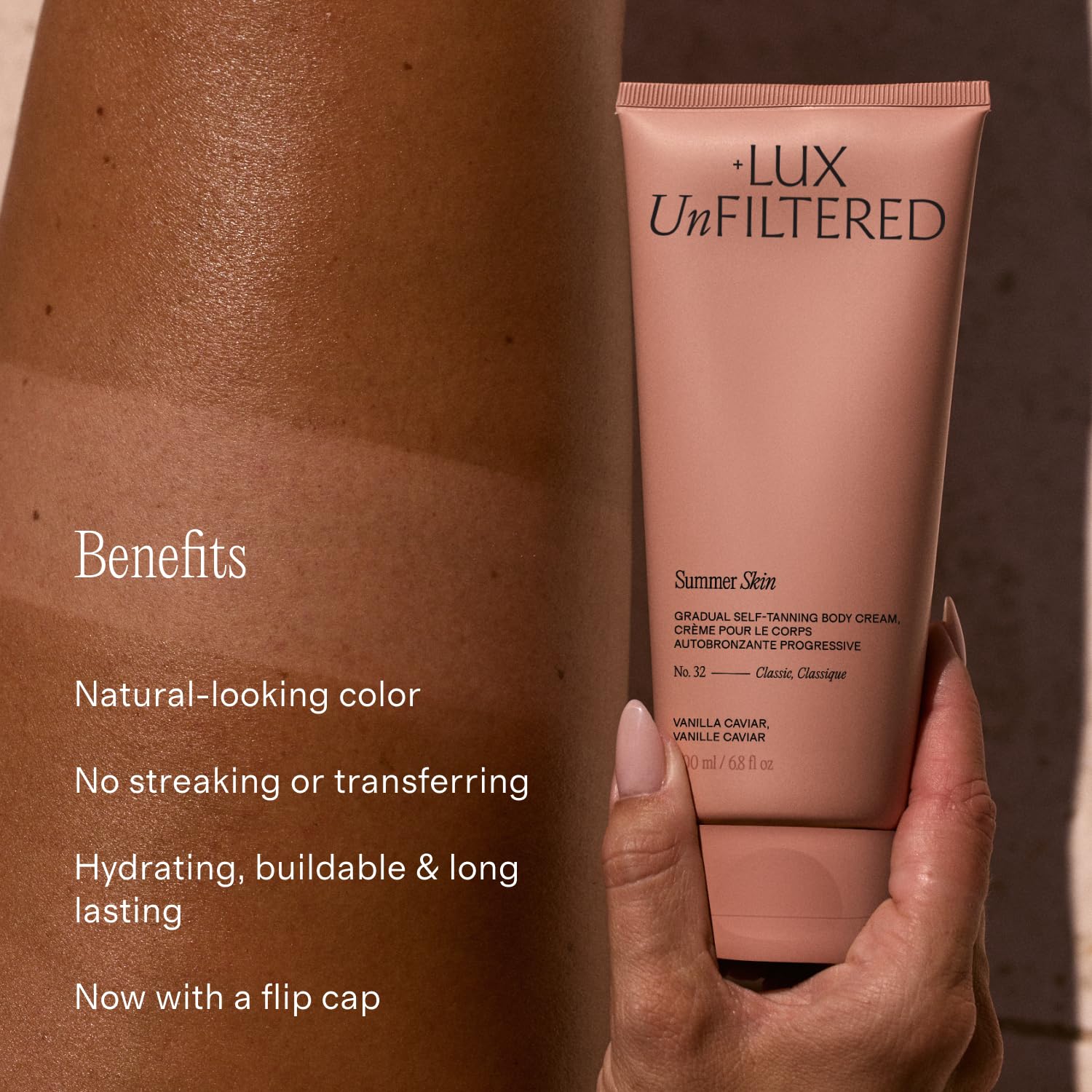 Texture of Lux Unfiltered Summer Skin tanning body cream