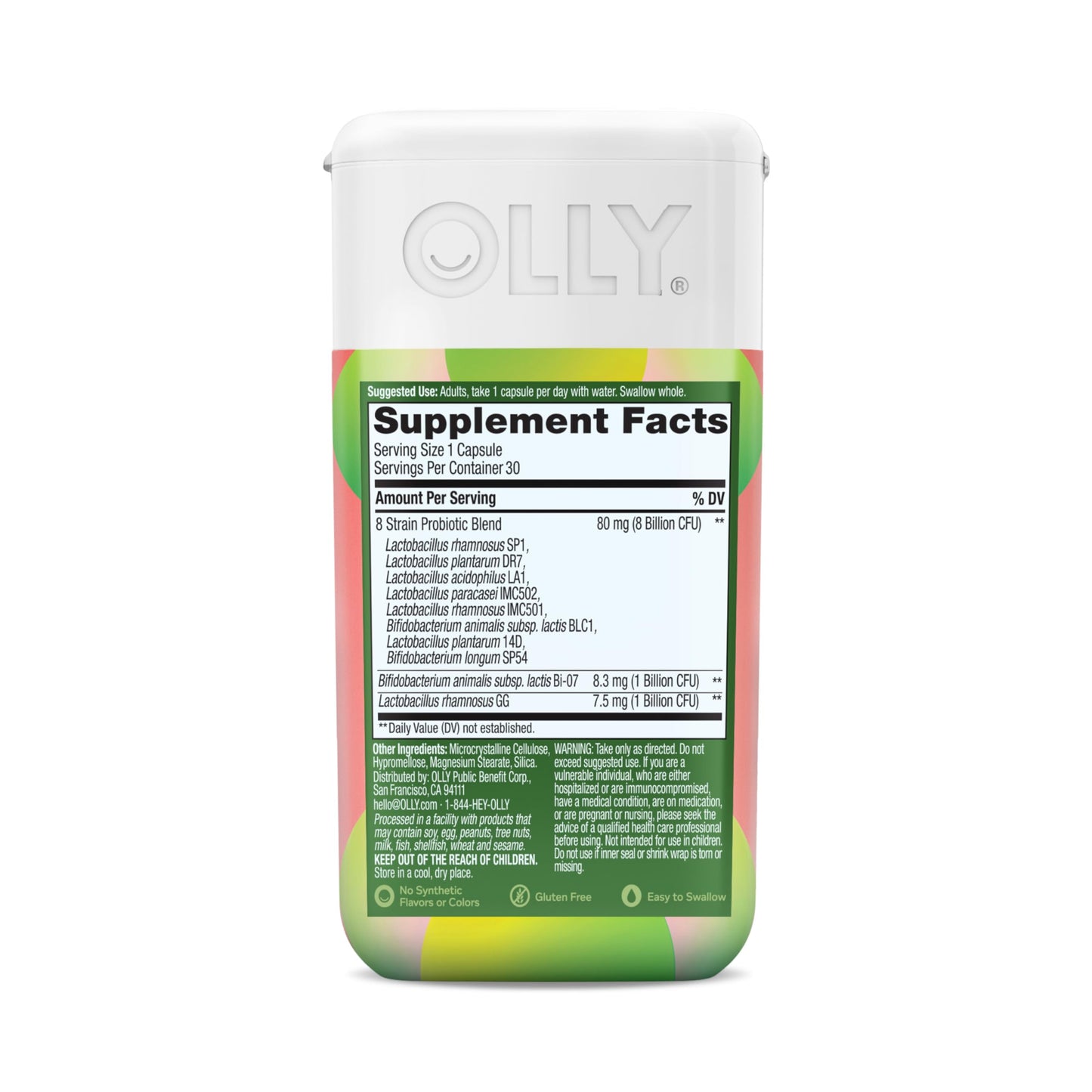 OLLY Big 10 Probiotic premium 30 count bottle for immune and mood support
