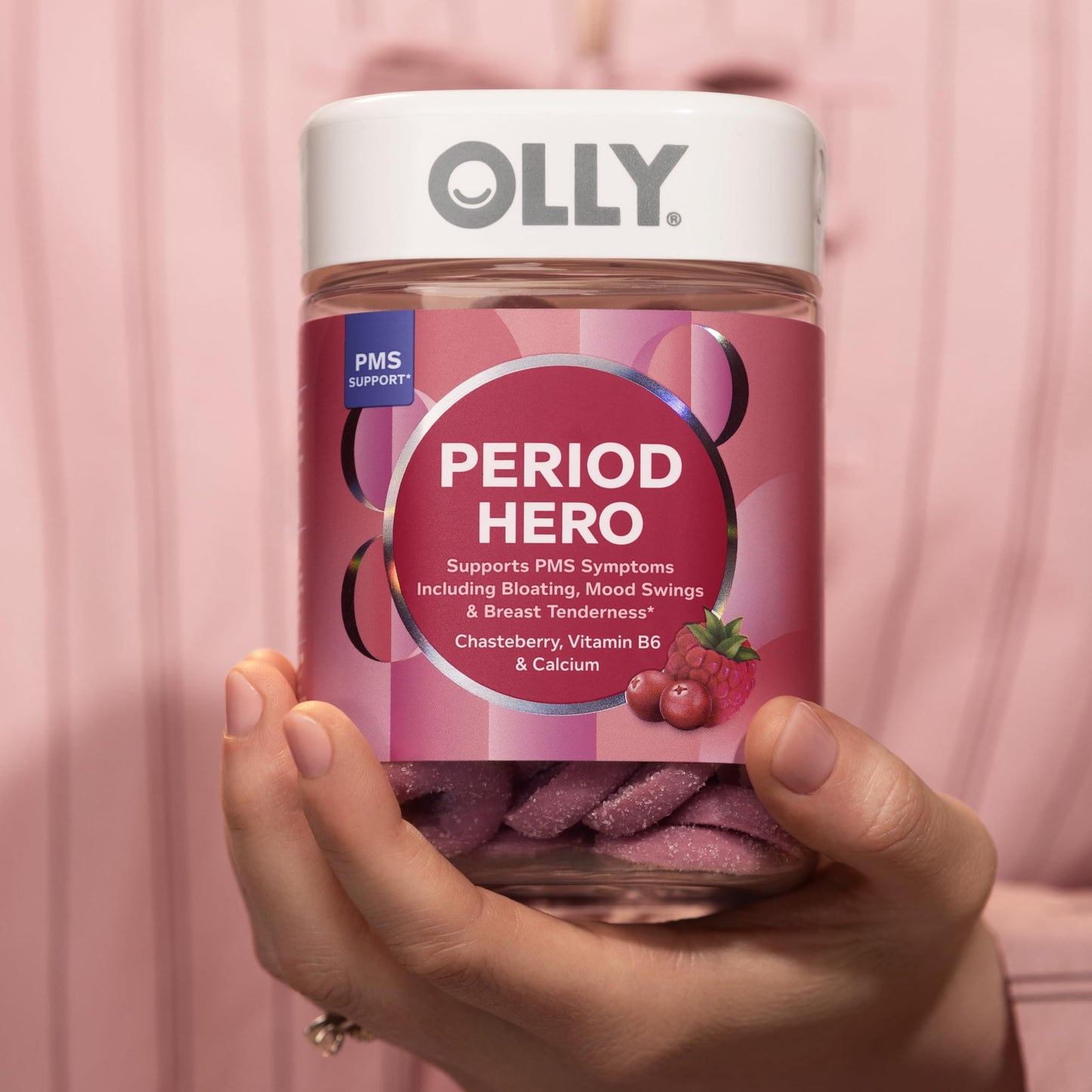 Authentic OLLY Period Hero premenstrual symptom relief gummies texture