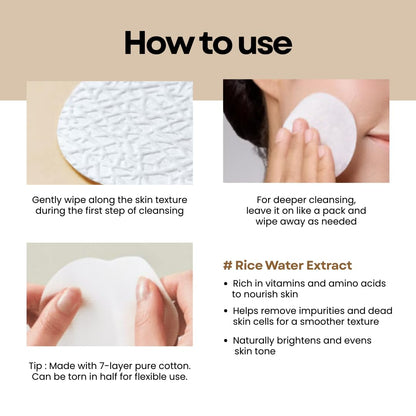 Somisome Rice Water Cleansing Pads 50 count packaging