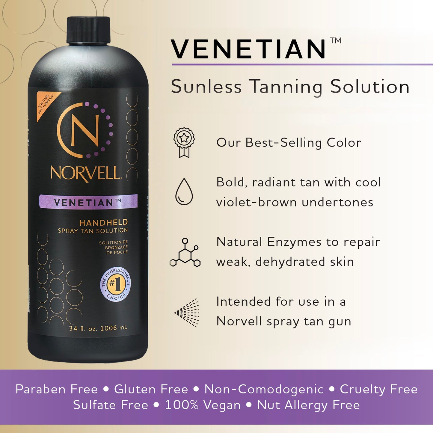 Norvell sunless tanning solution 1 liter professional bottle