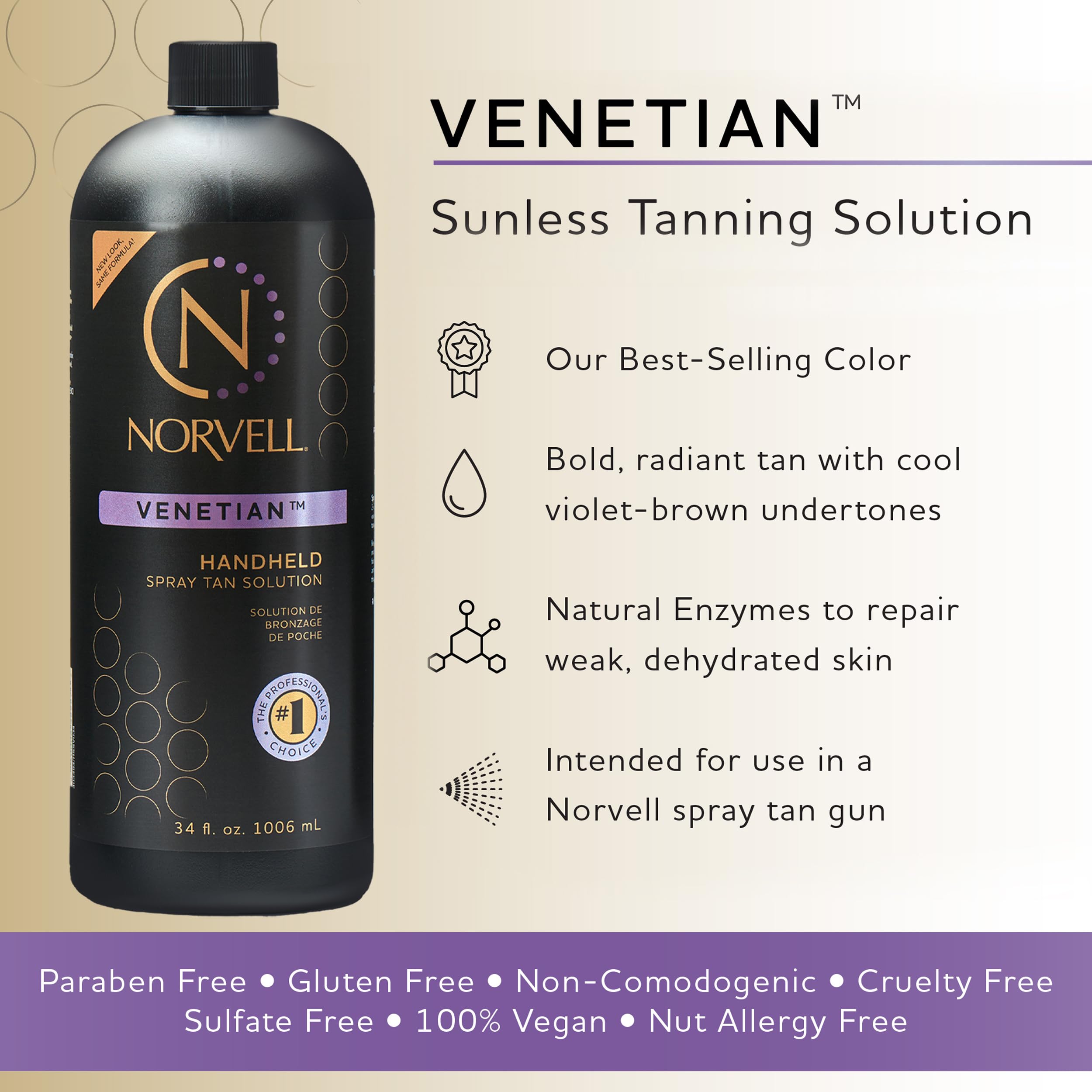 Norvell sunless tanning solution 1 liter professional bottle